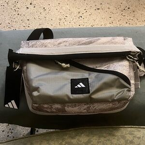Adidas Black and Gray Crossbody/ Belt Bag. NWT.     8 in x 11 in
